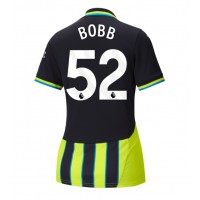 Camiseta Manchester City Oscar Bobb #52 Segunda Equipación Replica 2024-25 para mujer mangas cortas